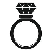 ceremonieel diamant ring icoon, gemakkelijk stijl vector