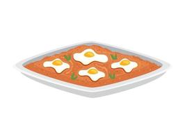 Shakshuka traditioneel moslim voedsel vector