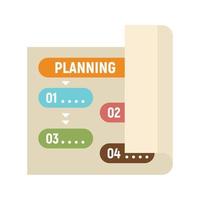 planning papier icoon, vlak stijl vector