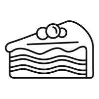 stuk taart icoon, schets stijl vector