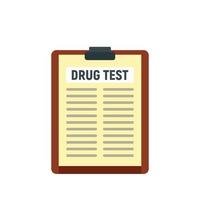 drug test klembord icoon, vlak stijl vector