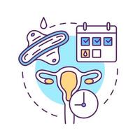 menstruatie- fiets fase concept icoon voor licht thema. Dames Gezondheid. hergebruik kussentjes. duurzame benodigdheden voor periode. menstruatie abstract idee dun lijn illustratie. geïsoleerd schets tekening vector