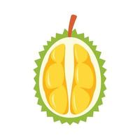 voor de helft vers durian icoon, vlak stijl vector