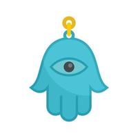 hamsa hanger icoon, vlak stijl vector