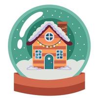 Kerstmis huis in sneeuw gebied vector