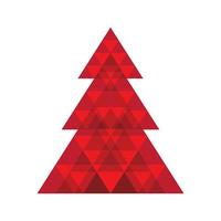 abstract meetkundig rood kleuren blended Kerstmis boom. Kerstmis kaart sjabloon. vector
