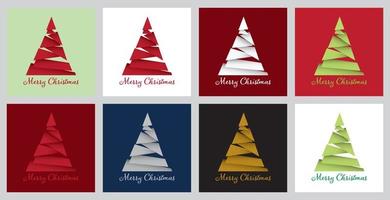 abstract illustratie van Kerstmis boom Aan verschillend kleuren achtergrond. reeks van Kerstmis kaart. vector