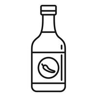 Chili saus fles icoon, schets stijl vector