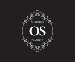 os initialen brief bruiloft monogram logos verzameling, hand- getrokken modern minimalistisch en bloemen Sjablonen voor uitnodiging kaarten, opslaan de datum, elegant identiteit voor restaurant, boetiek, cafe in vector