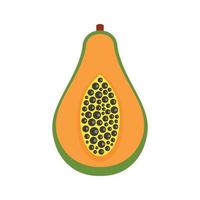 voor de helft van papaja icoon, vlak stijl vector