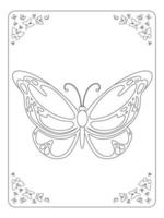 vlinder kleur bladzijde voor kinderen lijn kunst vector