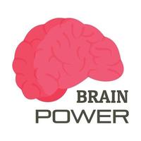 hersenen macht logo, vlak stijl vector
