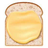 boter Aan brood icoon, realistisch stijl vector