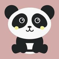 schattig gelukkig kawaii panda vector kunst. geïsoleerd tekenfilm baby dier.