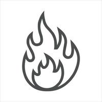 pictogram van brand embleem, lijn vector icoon vlammen.