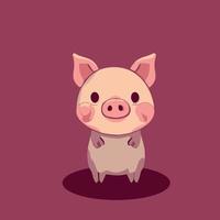 schattig baby varken vector illustratie van gelukkig tekenfilm dier.