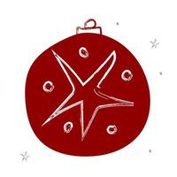 Kerstmis bal in rood en wit kleuren. vakantie decoratie sjabloon. geïsoleerd Aan wit achtergrond. vector