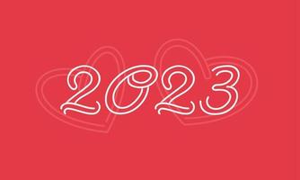 romantisch 2023 gelukkig nieuw jaar ontwerp vector