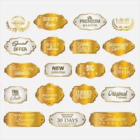 verzameling van gouden premie retro promo zegels stickers vector