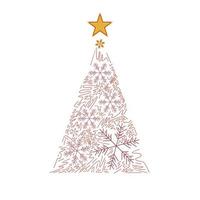 Kerstmis lijn structuur boom lint vector