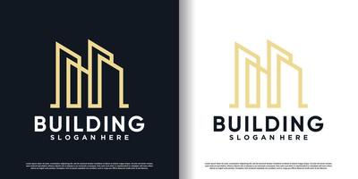 gebouw logo met moderne concept premium vector