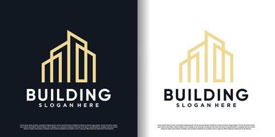 gebouw logo met moderne concept premium vector