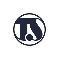 ts monogram logo. ts minimalistische initialen in een cirkel vorm geven aan, icoon voor ieder bedrijf of bedrijf. zwart en wit vector illustratie.