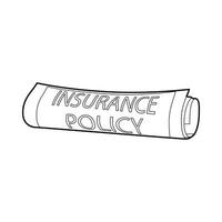 verzekering het beleid icoon, schets stijl vector