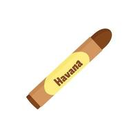 luxe Cubaans sigaar Havana icoon, vlak stijl vector