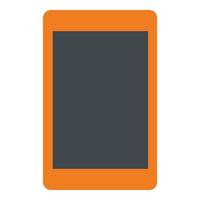 oranje tablet icoon, vlak stijl vector