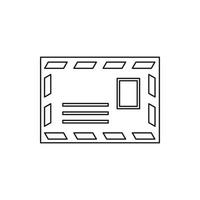 port envelop met postzegel icoon, schets stijl vector