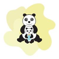 panda mam en baby. mam en i. vector illustratie voor moeder dag of vader dag. de illustraties kan worden gebruikt naar versieren een kinderen kamer, partij uitnodigingen.