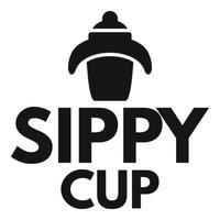 kind sippy kop logo, gemakkelijk stijl vector