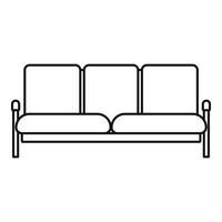 retro sofa icoon, schets stijl vector