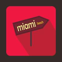 Miami pijl post teken icoon, vlak stijl vector