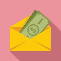 geld envelop icoon, vlak stijl vector