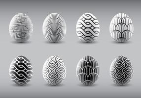 Trendy Black and White Easter Eggs Vectors