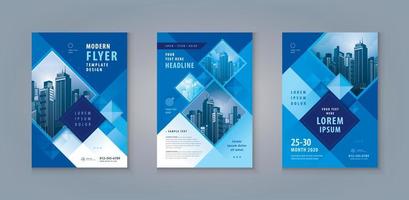 blauw bedrijf brochure brochure folder sjabloon ontwerp set. zakelijke folder sjabloon a4 grootte vector