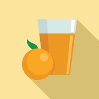 fruit oranje sap icoon, vlak stijl vector