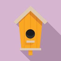 schattig vogel huis icoon, vlak stijl vector