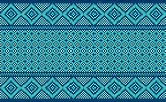 pixel etnisch patroon, vector borduurwerk pixel achtergrond, meetkundig naadloos etnisch stijl, blauw groen patroon Marokko illustratie, ontwerp voor textiel, kleding stof, kleding, kaftan, kussens