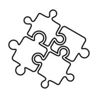 samenspel oplossing puzzel icoon, schets stijl vector