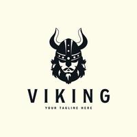 gezicht viking wijnoogst stijl logo vector sjabloon illustratie ontwerp, helm viking icoon concept