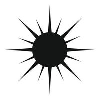 zon icoon, gemakkelijk zwart stijl vector