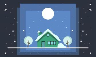 winter illustratie ontwerp, winter landschap met elegantie concept vector