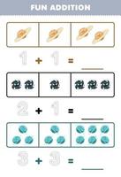 onderwijs spel voor kinderen pret toevoeging door tellen en traceren de aantal van schattig tekenfilm planeet en zwart gat afdrukbare zonne- systeem werkblad vector
