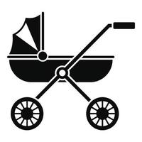 merk baby kinderwagen icoon, gemakkelijk stijl vector