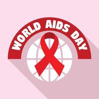 wereld AIDS dag tolerantie logo set, vlak stijl vector