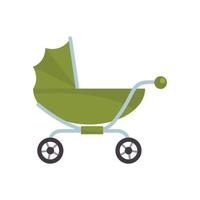 klassiek baby kinderwagen icoon, vlak stijl vector
