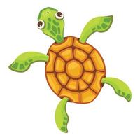 zee schildpad icoon, tekenfilm stijl vector